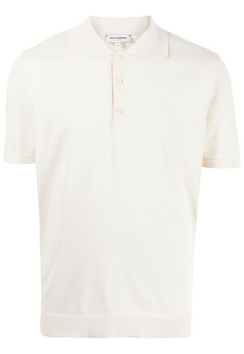 Man On The Boon. Polo con lavorazione a maglia - Bianco