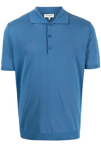 Man On The Boon. Polo con lavorazione a maglia - Blu