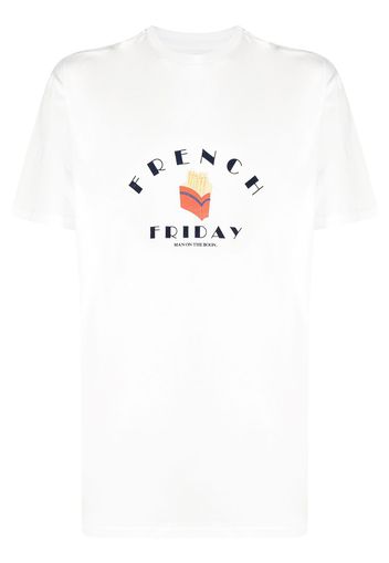 Man On The Boon. French Friday print T-shirt - Bianco