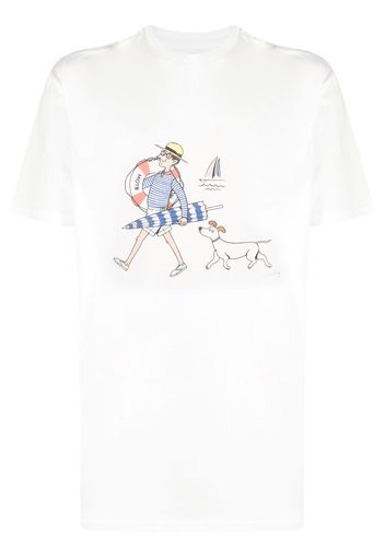 Man On The Boon. Mr Slowboy print T-shirt - Toni neutri