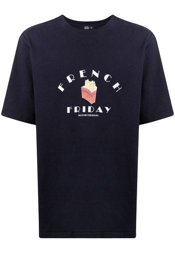 Man On The Boon. French Friday print T-shirt - Blu