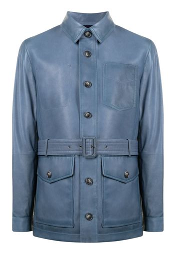 Man On The Boon. belted shirt jacket - Blu