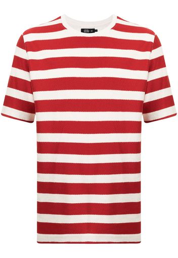 Man On The Boon. striped crew-neck T-shirt - Rosso