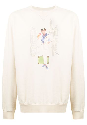 Man On The Boon. Mr Slowboy print sweatshirt - Toni neutri