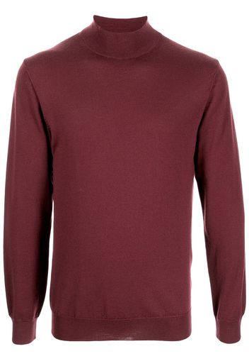 Man On The Boon. mockneck knitted sweater - Rosso