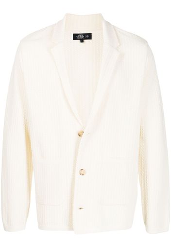 Man On The Boon. buttoned textured-knit cardigan - Bianco