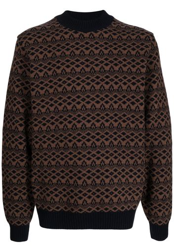 Man On The Boon. Maglione con motivo jacquard - Marrone