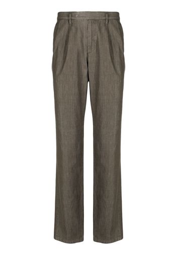 Man On The Boon. Pantaloni dritti con pieghe - Marrone