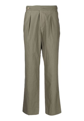 Man On The Boon. Pantaloni dritti con pieghe - Verde