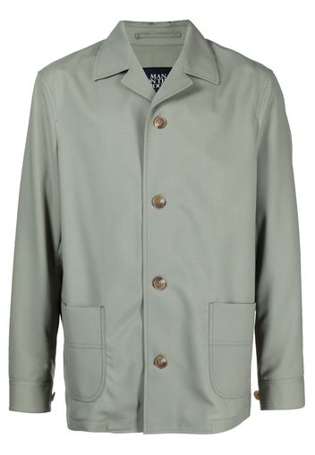 Man On The Boon. buttoned wool shirt jacket - Verde