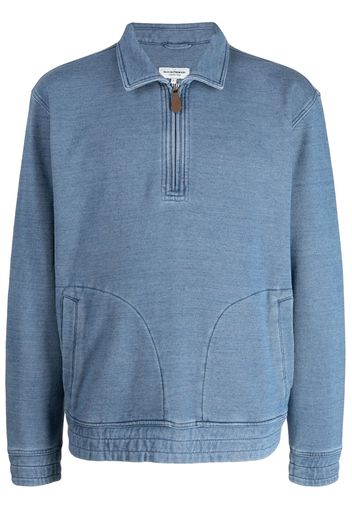 Man On The Boon. half-zip cotton sweatshirt - Blu