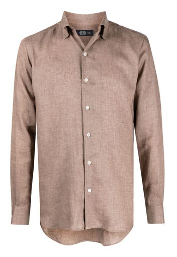 Man On The Boon. long-sleeve hemp shirt - Marrone