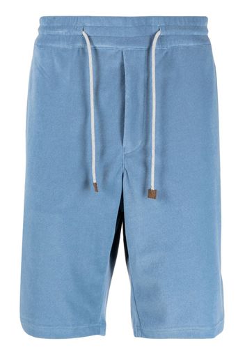 Man On The Boon. terry-cloth drawstring-waist shorts - Blu