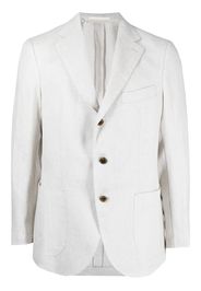 Man On The Boon. single-breasted hemp blazer - Toni neutri