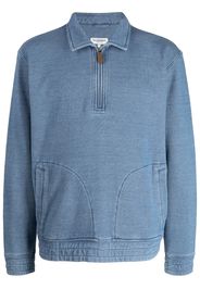 Man On The Boon. half-zip cotton sweatshirt - Blu