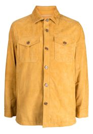 Man On The Boon. buttoned suede shirt jacket - Giallo