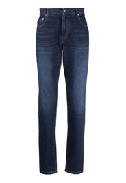 Man On The Boon. Jeans dritti con applicazione logo - Blu