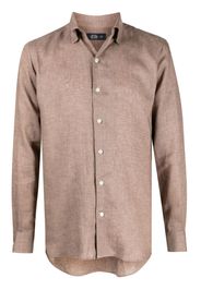 Man On The Boon. long-sleeve hemp shirt - Marrone