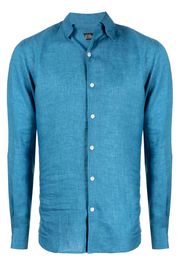 Man On The Boon. long-sleeve hemp shirt - Blu