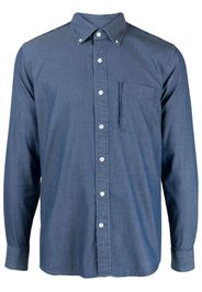 Man On The Boon. striped long-sleeve cotton shirt - Blu