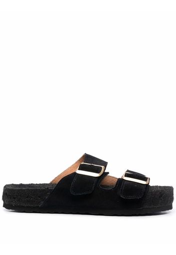 Manebi Sandali slides con fibbia - Nero