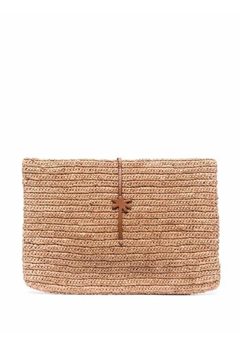 Manebi raffia-woven clutch bag - Toni neutri