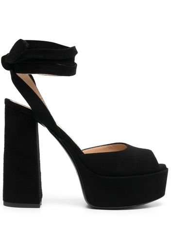 Manebi tie-fastening 133mm heeled sandals - Nero