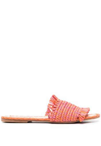 Manebi woven-raffia open-toe slides - Arancione