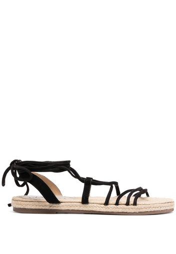 Manebi tie-fastening flat sandals - Nero