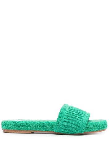 Manebi terrycloth flat slides - Verde