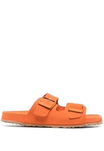 Manebi double-strap flat slides - Arancione