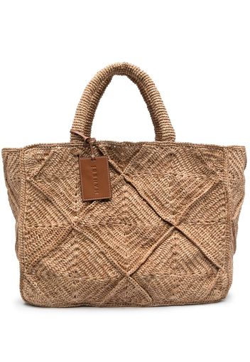 Manebi woven-raffia tote bag - Toni neutri