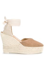 wrap-tie wedge sandals