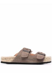 Manebi Hamptons double-strap suede sandals - Toni neutri