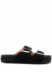 Manebi Sandali slides con fibbia - Nero