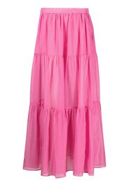 Manebi cotton-silk blend tiered skirt - Rosa