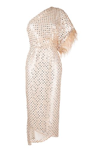 MANNING CARTELL Checkerboard sequin-embellished dress - Toni neutri