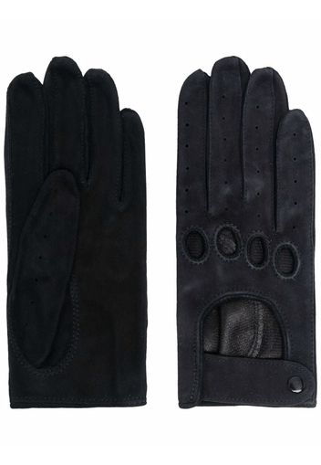 Manokhi cut out-detail suede gloves - Nero