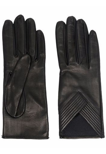 Manokhi ribbed-detail leather gloves - Nero