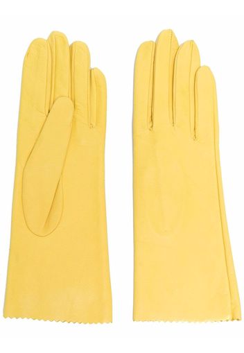 Manokhi zig-zag edge leather gloves - Giallo