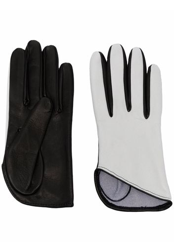 Manokhi two-tone leather gloves - Nero