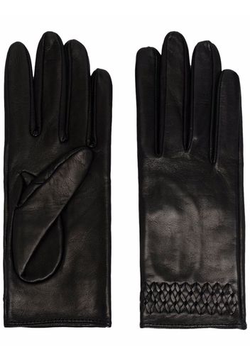 Manokhi embroidered-detail leather gloves - Nero