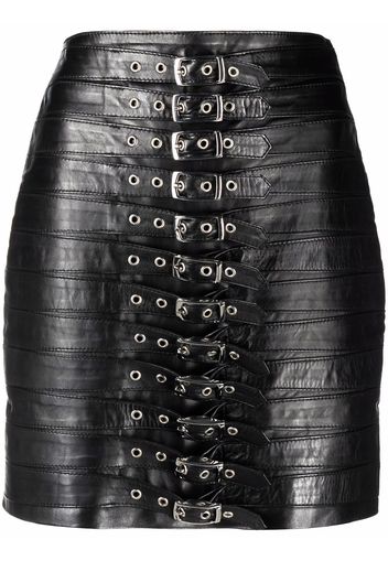 Manokhi Dita leather mini skirt - Nero