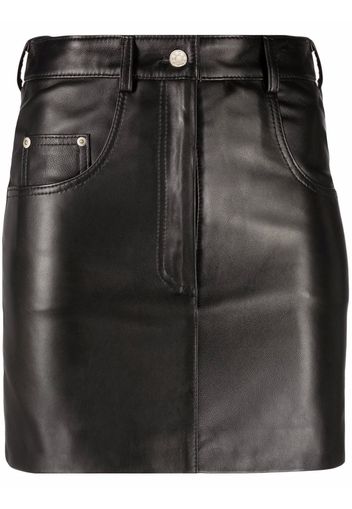 Manokhi five-pocket leather mini skirt - Nero