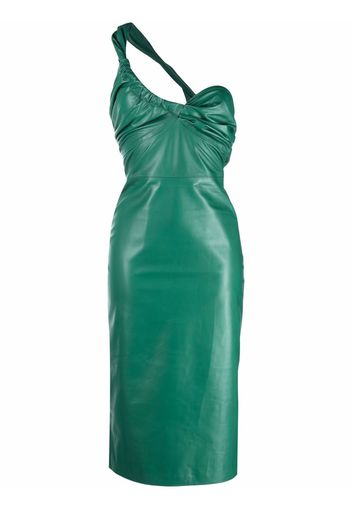 Manokhi Elsa ruched leather dress - Verde