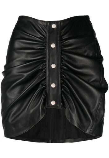 Manokhi leather button-front mini skirt - Nero