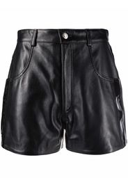 Manokhi high-waisted leather shorts - Nero