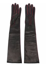 Manokhi stitch-detail leather gloves - Nero