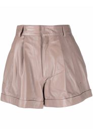 Manokhi Jett high-waisted leather shorts - Toni neutri