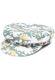 Manokhi patterned baker boy cap - Bianco